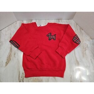 Vintage 90's Scotty Dog Sweatshirt Kids Size Small Elbow Pads Plaid